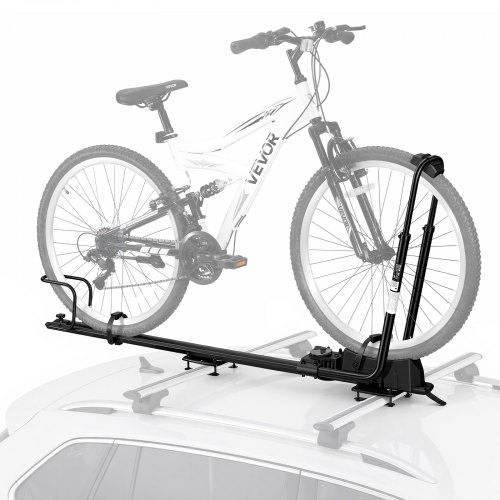 VEVOR Roof Bike Rack 44 lbs 1 Bike Carrier Upright Dual-Arm Rooftop Rack, for Car SUV, Aluminum Alloy & Q235 Steel, Foldable Mount with Secure Locking System for Bicycle Storage and Transport, Black