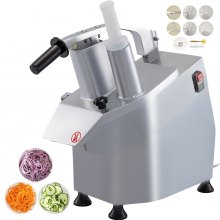 VEVOR 110V Commercial Fruit and Vegetable Cutter Slicer Machine 550W Multi-Functional Food Processor with Detachable 5-Blades Perfect for Cucumber Onion Carrot Slicing Shredding Dicing