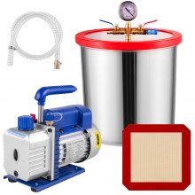 5 Gallon Vacuum Chamber &1/4hp 3cfm Single Stage Vacuum Pump For Removing Gases - VEVOR