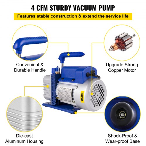 4 CFM Vacuum Pump 2 Gallon Vacuum Chamber Expoxy Degassing 110V 1/3HP 