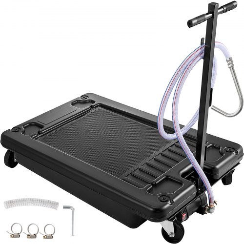 Low Profile Oil Drain Pan 17 Gallon Portable With Electric Pump And 10' Hose