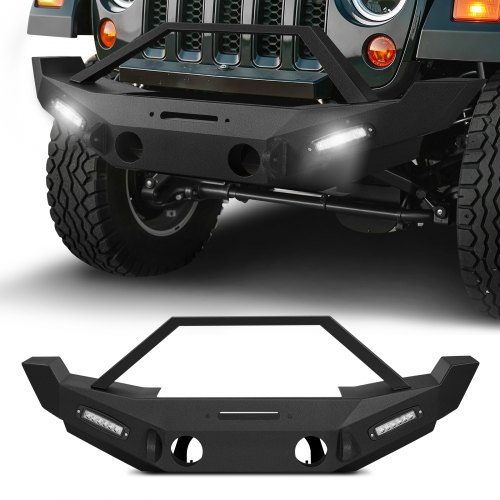 

VEVOR Front Bumper Compatible with 2007-2018 Wrangler JK/JKU with LED Light Bars