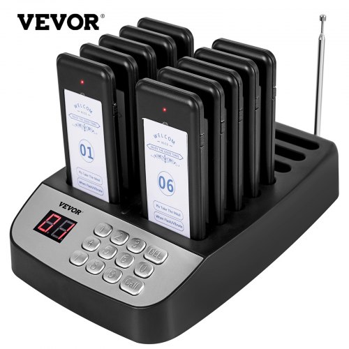 VEVOR Restaurant Pager Paging System 10 Coasters Wireless Pagers for Restaurants