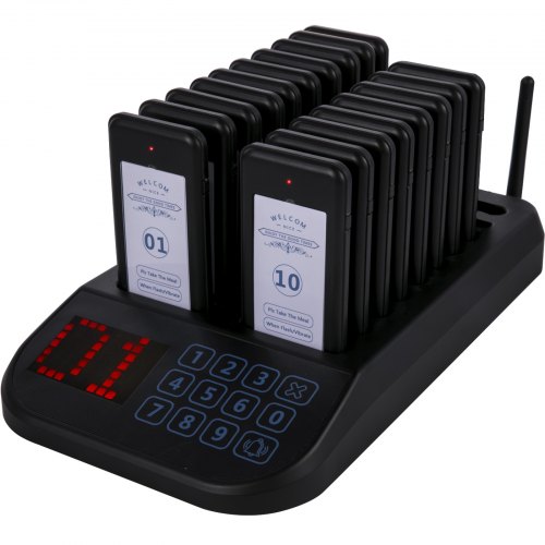Vevor Restaurant Wireless Guest Paging System 18 Beepers Queuing Calling Pagers