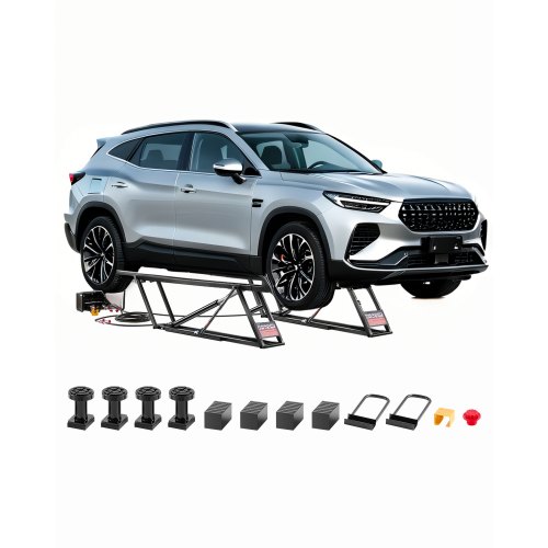 

VEVOR Car Lift, 7000 lbs Capacity Car Lifts for Home Garage, 3-Level Adjustable with 29.4" Lift Height & Remote Control, Auto Lock Portable Car Lift with 4 Rubber Pads & 4 Lifting Columns
