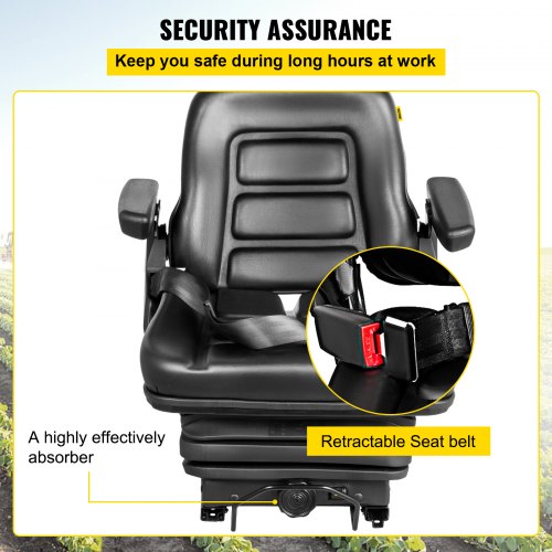 Seat Forklift Seat for Tractor & Forklift Replacement with Safety Switch 