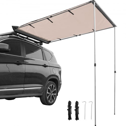VEVOR Car Awning Car Tent Retractable Waterproof SUV Rooftop Sand 7.6'x8.2'