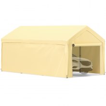 VEVOR 10 x 20 ft Carport Car Canopy, Heavy Duty Garage Shelter with 8 Legs and Removable Sidewalls, Car Garage Tent for Party, Birthday, Boat, Adjustable Peak Height from 8.3 ft to 10 ft, Yellow