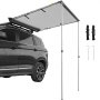 VEVOR Car Awning Car Tent Retractable Waterproof SUV Rooftop Grey 6.5'x6.5'