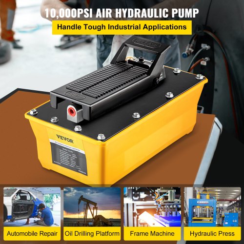 2.3L 10000PSI Air Hydraulic Automative Foot Pedal Pump Body Frame Pneumatic New 