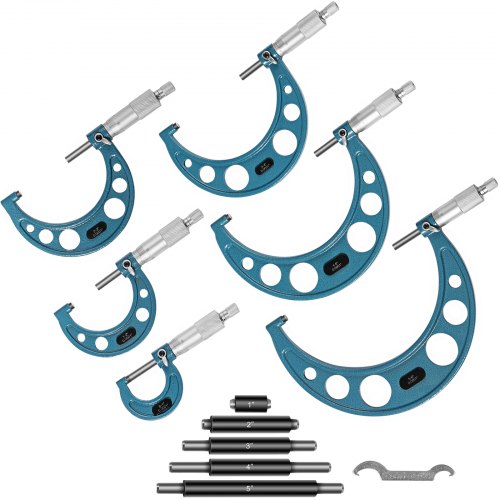 

VEVOR Outside Micrometer Set, 0-6" Machinist Micrometer, 0.0001" Graduation Micrometer Set, 6 Pcs Machinist Tool Set, Alloy Precision Micrometer, Laser-etched Micrometer Standard Set with Fitted Case