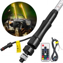 3ft RGB Lighted Antenna LED Whip Light Flag Remote For Polaris ATV RZR 4 Wheeler