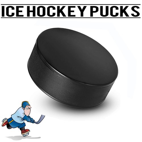 100 Pack Bulk Blank Ice Hockey Pucks 6oz Black Game Official Regulation Spports