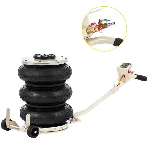 

VEVOR Pneumatic Jack, 5 Ton/11023 lbs Triple Bag Air Jack, Lifting Height 6.3-15.75 Inch, Inflatable Car Jack with Long Handle, Lifter Pneumatic Air Jack for Garage Car Lifting Repair