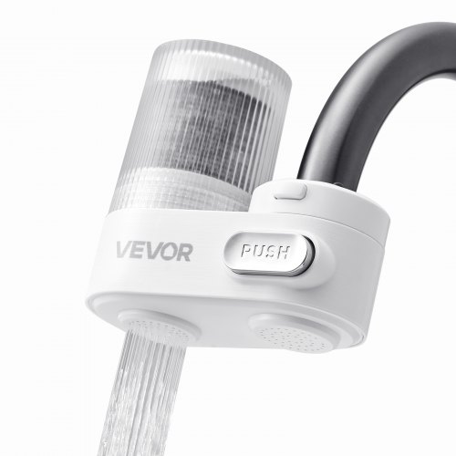 

VEVOR Faucet Mount Water Filter, Vertical Water Purifier for Sink Tap, Carbon Fiber Filters, Removes Chlorine Lead with 1 Filter, Fits Most Kitchen or Bathroom Faucets, White