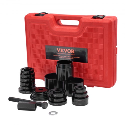 

VEVOR Wheel Bearing Press Kit, 23 pcs FWD Bearing Puller Tools, for Front Wheel Drive Bearing Removal and Installation, Wheel Bearing Tool with Sliding Screws, Bushings, Sleeve Plates, Storage Case