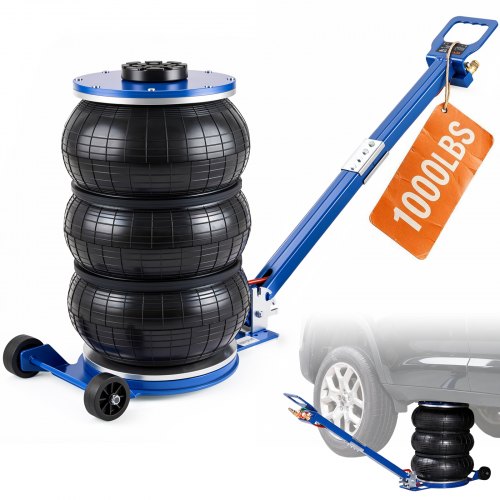 VEVOR Air Jack, 5 Ton/11000 lbs Triple Bag Air Jack, Airbag Jack with Six Steel Pipes, Lift up to 18.5 inch/470 mm, 3-5 s Fast Lifting Pneumatic Jack,