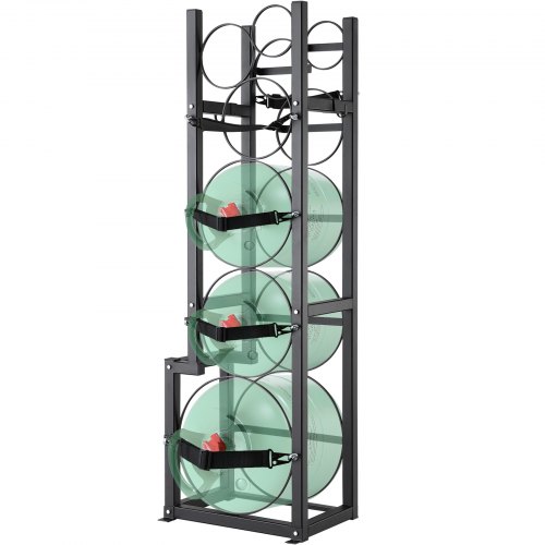 

VEVOR Refrigerant Tank Rack, with 1 x 50lb, 2 x 30lb and Other 3 Small Bottle Tanks, Cylinder Tank Rack 15.55x12.99x49.8 in, Refrigerant Cylinder Rack and Holders for Freon, Gases, Oxygen, Nitrogen
