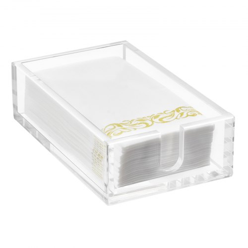VEVOR Acrylic Napkin Holder, 9.1 x 5.5 x 2.6 inch, Clear Bathroom Guest Towel Storage Tray with U-Shaped Opening, Disposable Paper Towel Holder for Bathroom Kitchen Parties Weddings & Various Events QPHSCJJYKL00SMG0G001V0