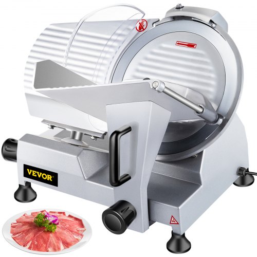 VEVOR Commercial Meat Slicer,12 inch Electric Meat Slicer Semi-Auto 420W Premium Carbon Steel Blade Adjustable Thickness, Deli Meat Cheese Food Slicer