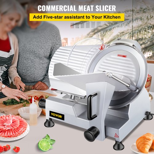 270W 12 IN Blade Food Slicer Meat Cutter Commercial 10V 3/8HP 440 RPM Durable 