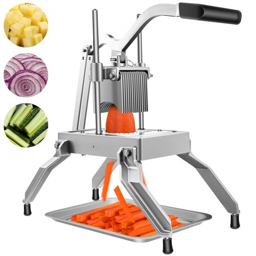 VEVOR Commercial Vegetable Fruit Dicer 1/4" Blade Onion Cutter Heavy Duty Stainless Steel Removable and Replaceable Kattex Chopper Tomato Slicer with Tray Perfect for Pepper Potato Mushroom