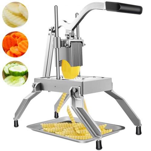 

VEVOR Commercial Vegetable Fruit Dicer 3/8" Blade Onion Cutter Heavy Duty Stainless Steel Removable and Replaceable Kattex Chopper Tomato Slicer with Tray Perfect for Pepper Potato Mushroom, Silver