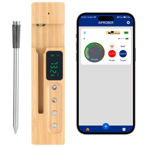 

VEVOR Wireless Meat Thermometer Bluetooth Meat Probe 500 ft Range for Cooking