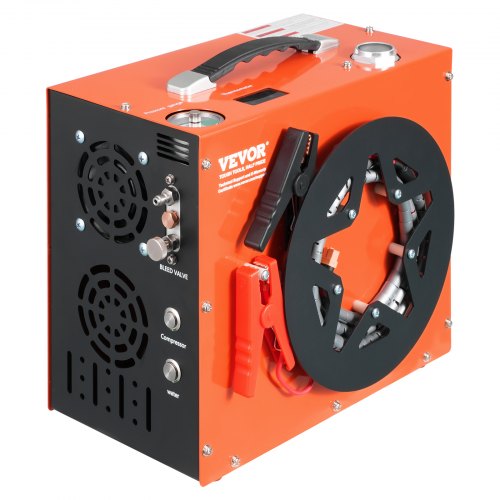 VEVOR PCP Air Compressor, 4500PSI/30Mpa Portable PCP Airgun Compressor - Built-in Water and Fan Cooling System, Auto-Stop | DC12V/AC230V Paintball Tank Compressor for Air Rifle, Scuba Diving Bottle