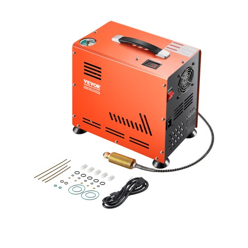VEVOR PCP Air Compressor, 800W Dual-Cylinder PCP Airgun Compressor 4500PSI/30Mpa with Built-in Fan Cooling System, Auto-Stop | Oil Free Paintball Tank Compressor for Air Rifle, Scuba Diving Bottle