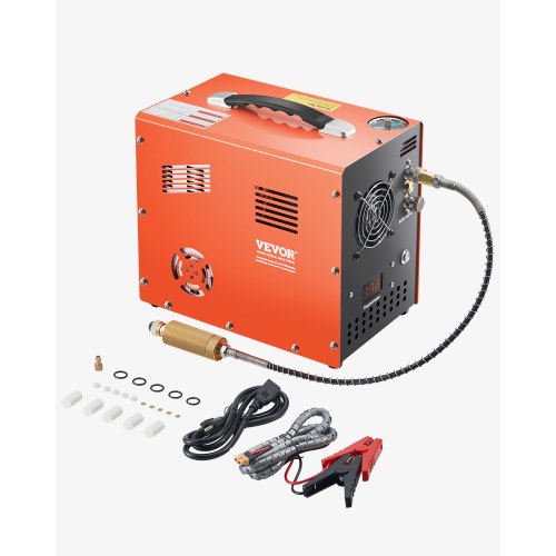 VEVOR PCP Air Compressor, 4500PSI/30Mpa PCP Airgun Compressor with Built-in Converter & Fan Cooling System, Auto Stop DC12V/AC230V Portable Paintball Tank Compressor for Air Rifle, Scuba Diving Bottle