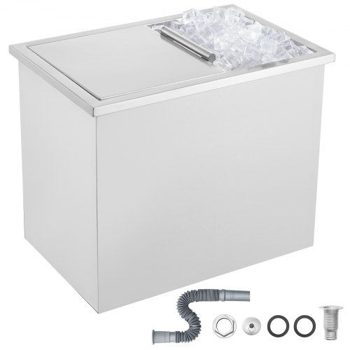 

VEVOR 28.5Quart Drop in Ice Chest Ice Cooler Ice Bin Stainless Steel 18"x12"x15