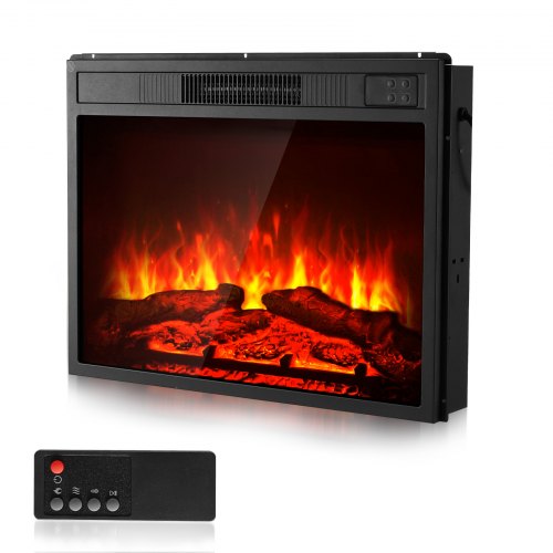 

VEVOR Electric Fireplace Insert, 23 inch Recessed and Wall Mounted with Adjustable 3 Flame Brightness Levels & 24h Timer & Remote Control, Indoor Heater w/ Overheat Protection, 5000BTU Black