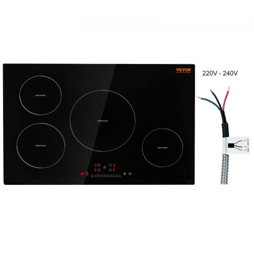 

VEVOR Electric Cooktop, 4 Burners, 30'' Induction Stove Top, Built-in Magnetic Cooktop 7500W, 9 Heating Level Multifunctional Burner, LED Touch Screen w/ Child Lock & Over-Temperature Protection