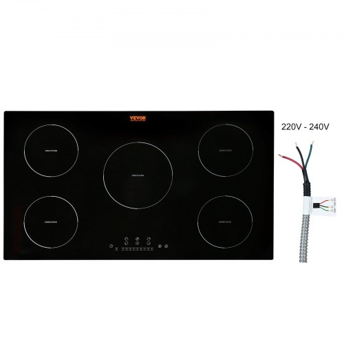 

VEVOR Electric Cooktop, 5 Burners, 36'' Induction Stove Top, Built-in Magnetic Cooktop 9200W, 9 Heating Level Multifunctional Burner, LED Touch Screen w/ Child Lock & Over-Temperature Protection