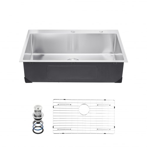 

25" Kitchen Sink Top Mount Single Bowl Drop-In Basin Stainless Steel Bar