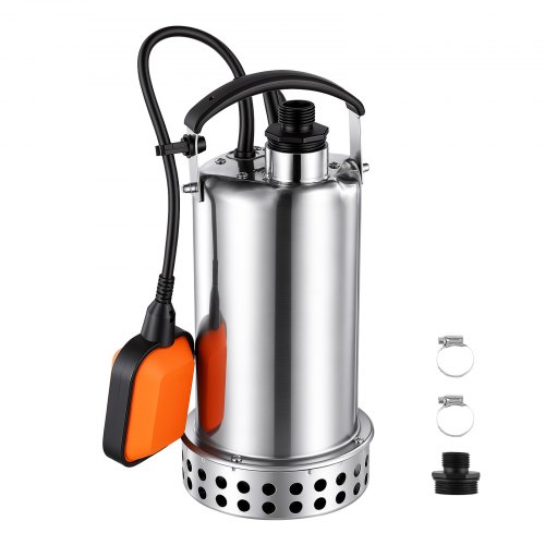 Vevor Submersible Water Pump 1 HP 4400 GPH Sump Pump With Float Switch, Portable Water Removal, Stainless Steel Material, For Swimming Pool Draining G-image