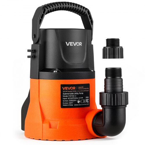 Vevor Submersible Water Pump 0.7 HP 3300 GPH Portable Utility Sump Pump, High F…