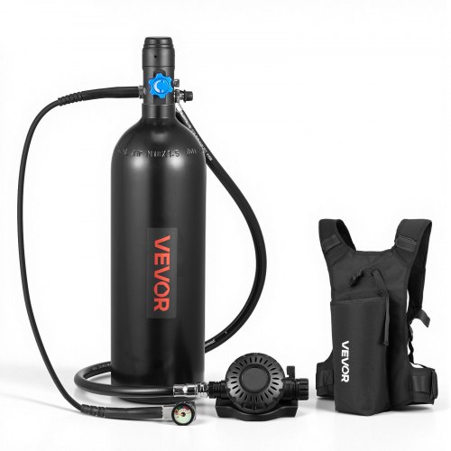 

VEVOR Mini Scuba Tank, 1.9L Portable Small Diving Tank for Underwater Breathing, Reusable Lung Diving Cylinder up to 35 Minutes Dive Time, Emergency Rescue Pony Bottle with Backpack for Snorkeling