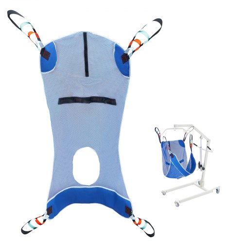 

VEVOR Full Body Patient Lift Sling with Commode Opening Medical Aid Sling L-Size