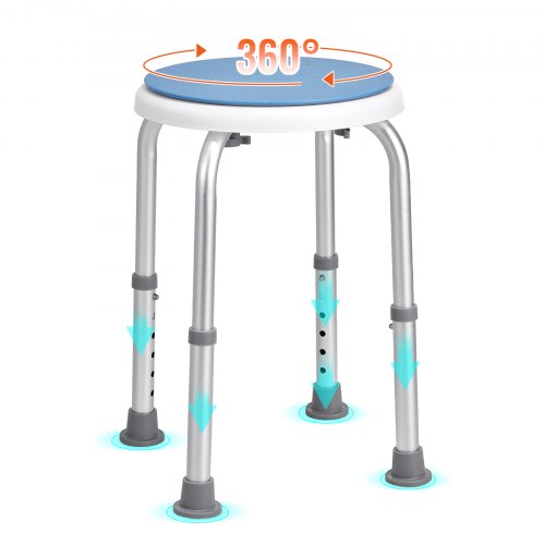 

VEVOR Shower Chair for Inside Shower, 360 Degree Swivel Shower Seat, Adjustable Height Shower Stool, Non-Slip Bench Bathtub Seat Stool for Elderly Disabled Adults Handicap, 300 lbs Capacity