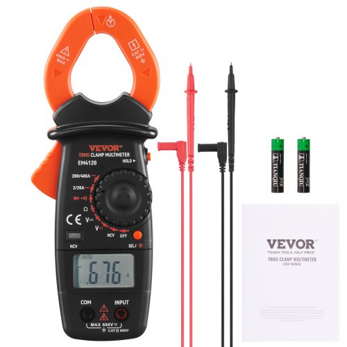 

VEVOR Digital Clamp Meter Multimeter True RMS AC DC Volt Amp NCV Measurement