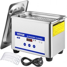 VEVOR 0.8L Professional Ultrasonic Cleaner 304 Stainless Steel Digital Lab Ultrasonic Cleaner with Timer for Jewelry Watch Glasses Circuit Board Dentures Small Parts Dental Instrument (0.8L)