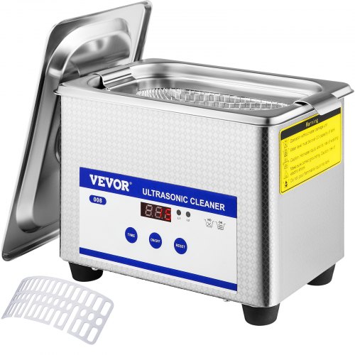 

VEVOR 0.8L Professional Ultrasonic Cleaner 304 Stainless Steel Digital Lab Ultrasonic Cleaner with Timer for Jewelry Watch Glasses Circuit Board Dentures Small Parts Dental Instrument (0.8L)