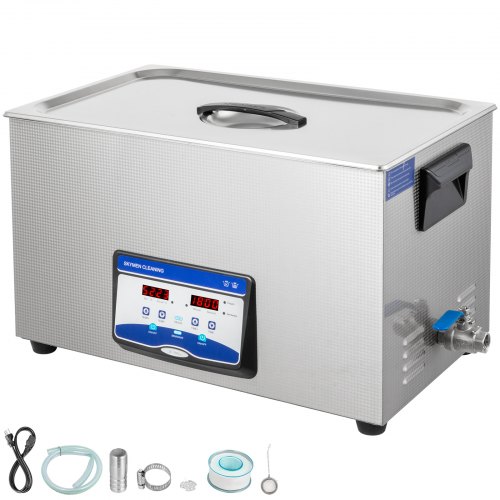 VEVOR Ultrasonic Cleaner Jewelry Cleaning Ultrasonic Machine Digital Ultrasonic Parts Cleaner Heater Timer Jewelry Cleaning Kit Industrial Sonic Cleaner for Jewelry Watch Ring Dental Glass (30L)
