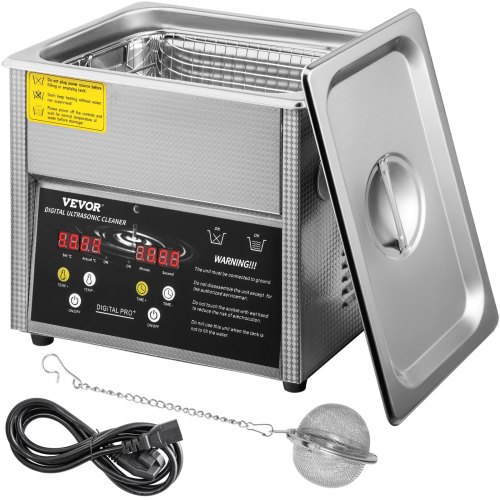 

VEVOR Digital Ultrasonic Cleaner 3L Ultrasonic Cleaning Machine 220V 50kHz Sonic Cleaner Machine 304 Stainless Steel Ultrasonic Cleaner Machine with Heater and Timer for Cleaning Jewelry Glasses Watch