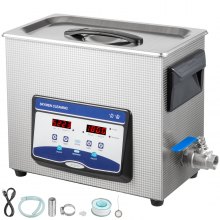 6.5L Digital Ultrasonic Cleaner Degas Stainless Disinfection Timer Heater