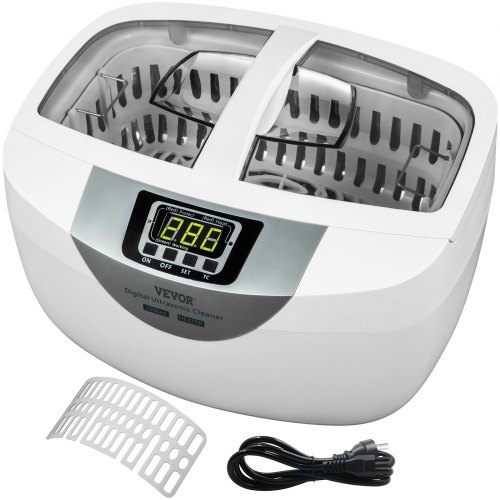 VEVOR Stainless Steel Ultrasonic Cleaner Jewelry Glasses Watches Rings 2.5L Tank