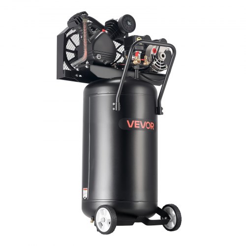 

VEVOR 25-Gallon Air Compressor, 2HP 5.5 SCFM at 90PSI, Max 200PSI Pressure Oil-Lubricated Air Compressor Tank, Portable on Wheels for Auto Repair, Tire Inflation, Spray Painting, Woodwork Nailing, 120V