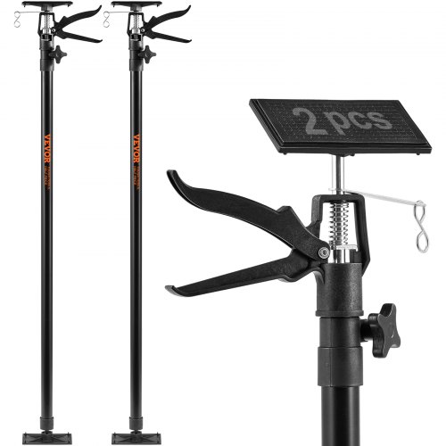 

VEVOR Adjustable Support Pole, 2 Pcs 66 lbs Capacity 3rd Hand Support System, 45.2 in - 114.17 in Telescoping Support Pole, with Storage Bag, for Cabinet Jacks, Cargo Bars, Drywalls, Tire Jack